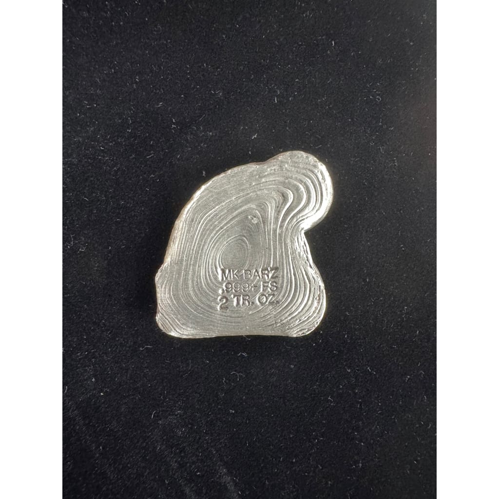 2 ozt.999 Fine Silver ’SNOW CAP’ Bar Hand Poured