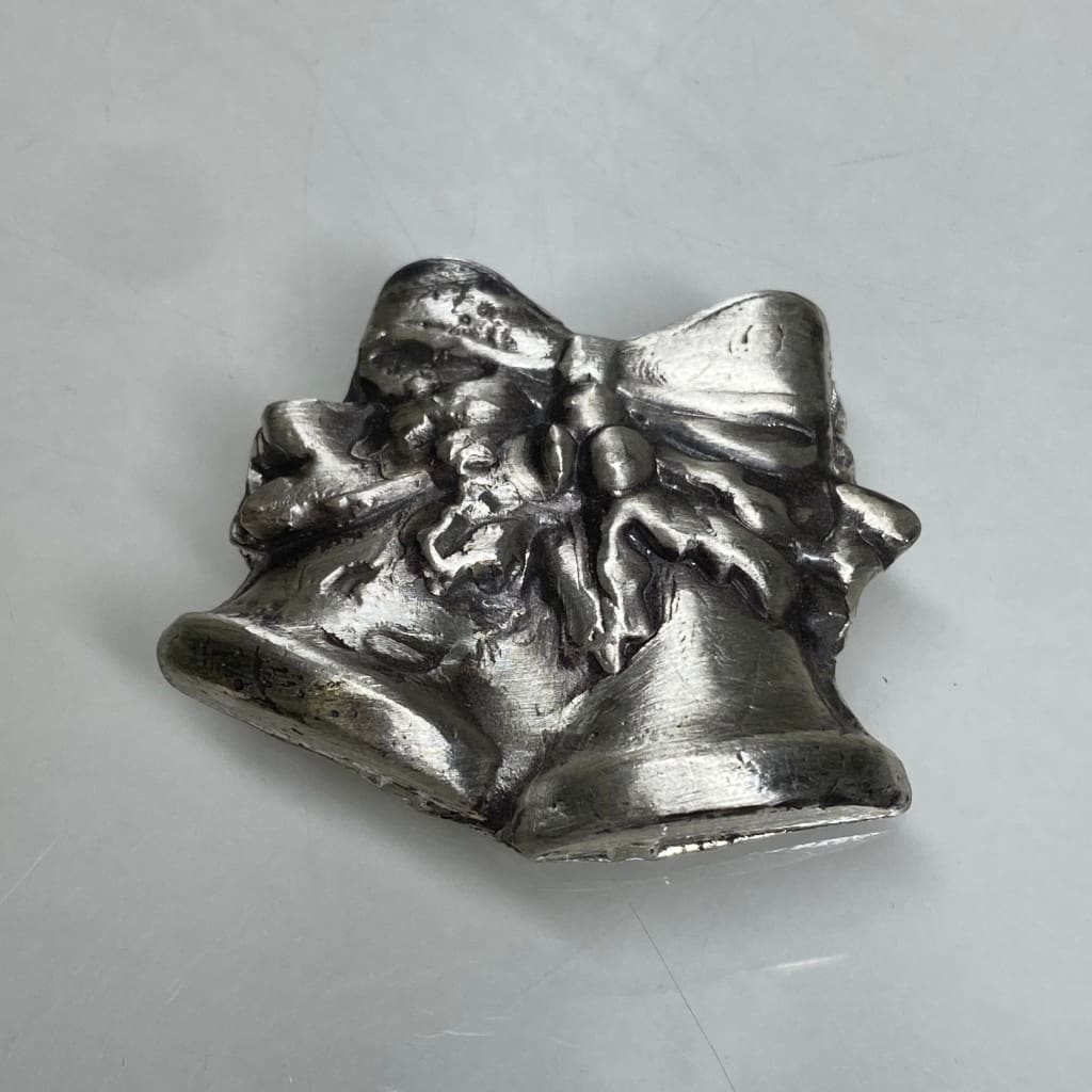 2 Ozt MK BarZ Christmas Bells Handpoured Bar.999 Fine Silver