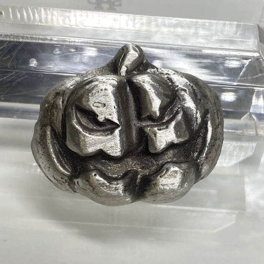 2 Ozt MK BarZ Menacing Grin- Jack-O-Lantern Bar.999 FS Hand Poured