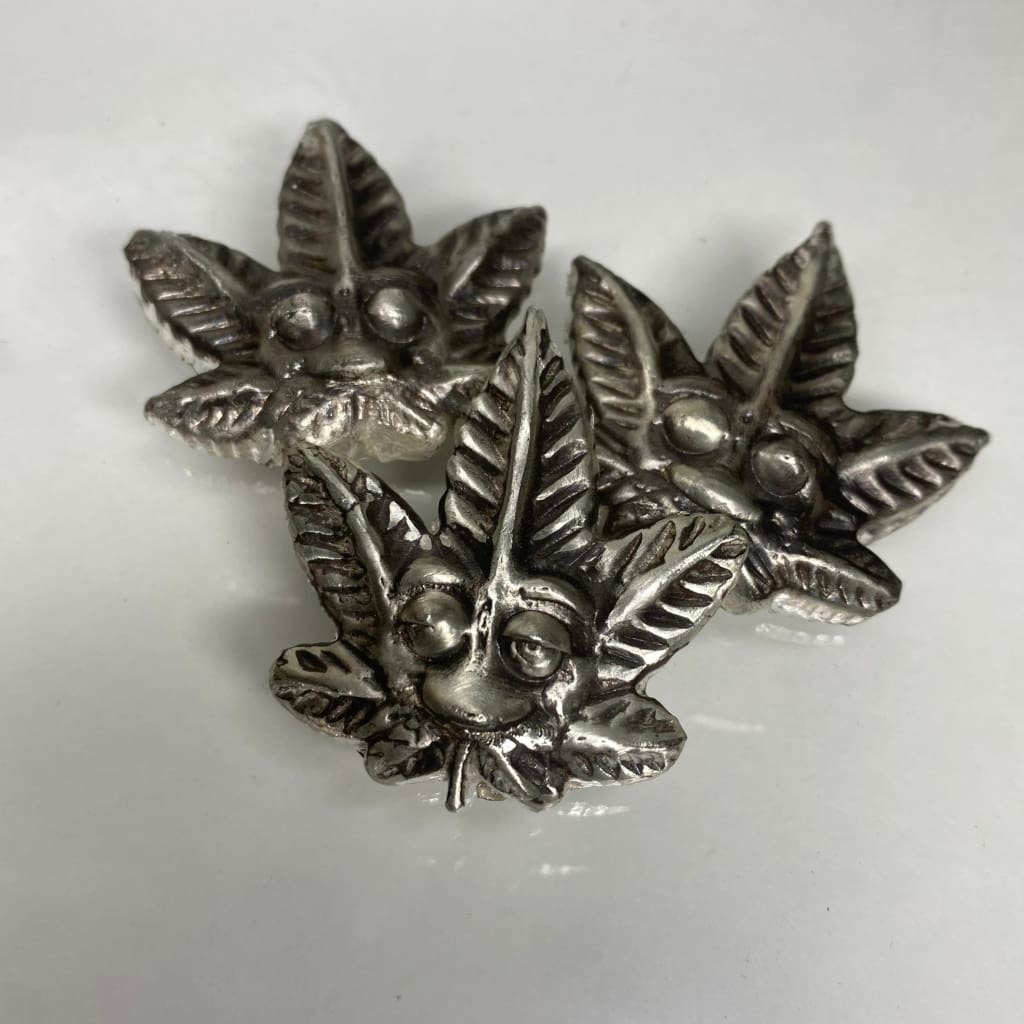 2 Ozt MK BarZ Stoned AF Weed Leaf Bar.999 FS Hand Poured