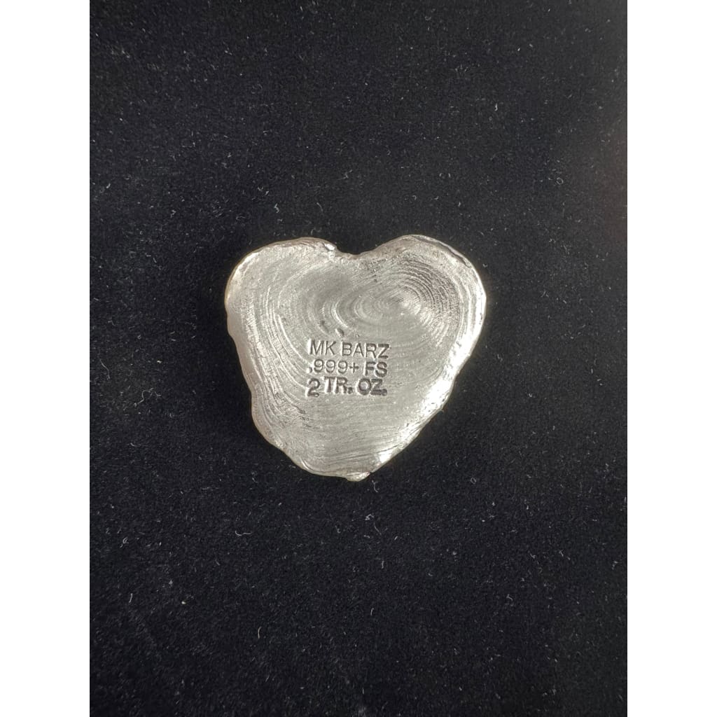 2 Troy Oz MK BARZ ’ROSE ’N’ BONES’.999 FS Hand Poured
