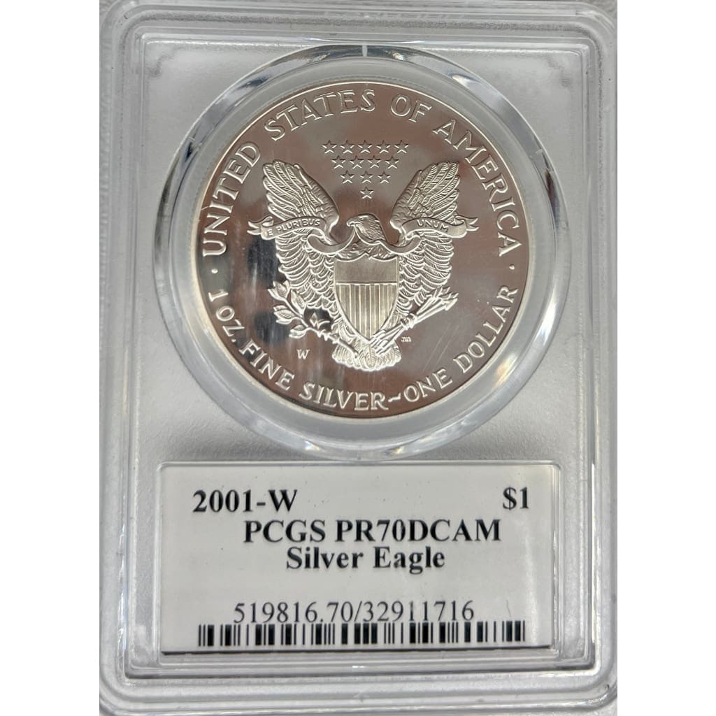 2001 PCGS PR70DCAM SILVER EAGLE DOLLAR