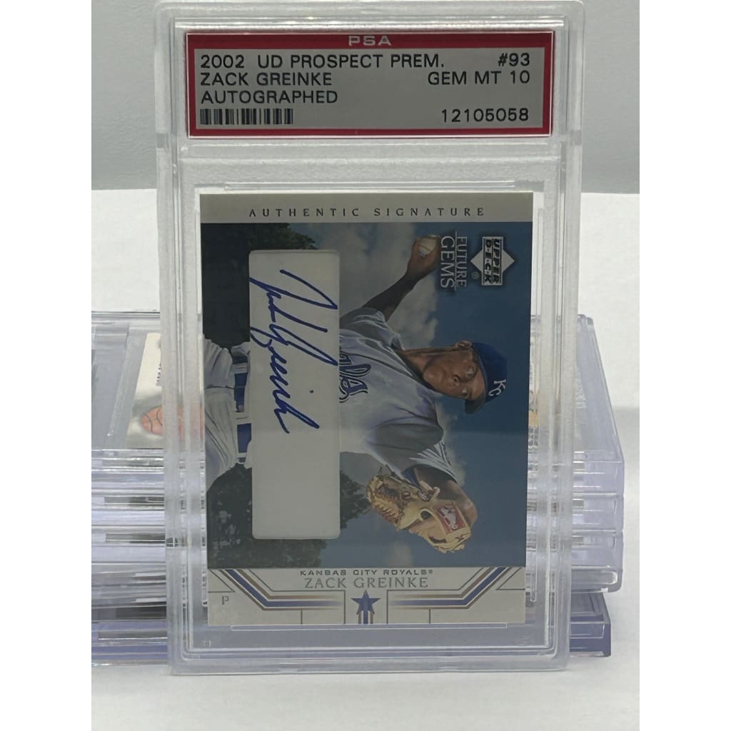 2002 UPPER DECK ZACK GREINKE #93 PROSPECT PREM. SIGNITURE PSA GEM MINT 10