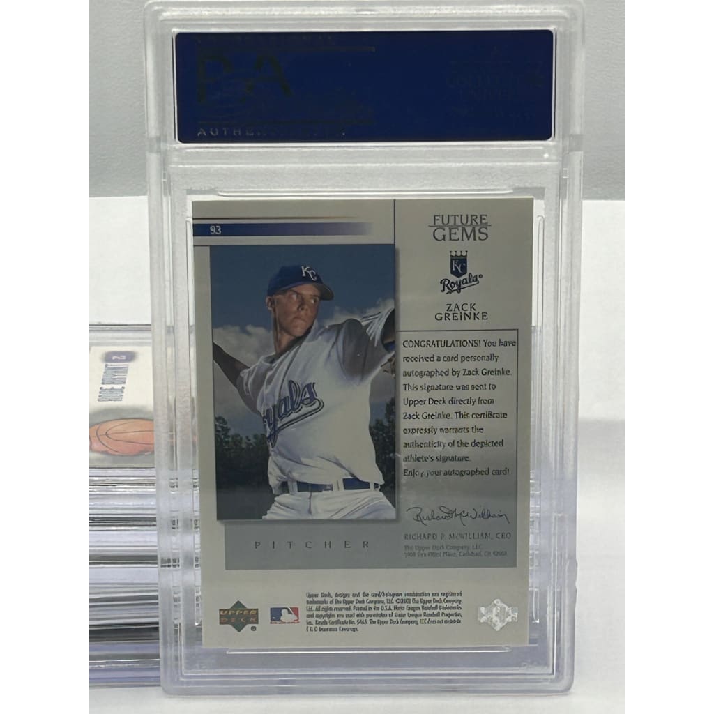2002 UPPER DECK ZACK GREINKE #93 PROSPECT PREM. SIGNITURE PSA GEM MINT 10