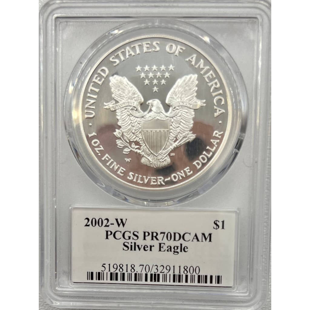 2002 PCGS PR70DCAM SILVER EAGLE DOLLAR