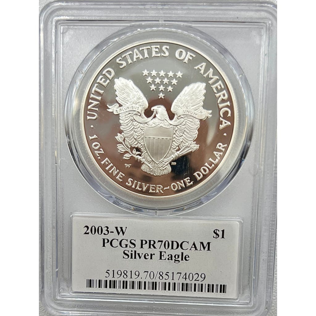 2003 PCGS PR70DCAM SILVER EAGLE DOLLAR