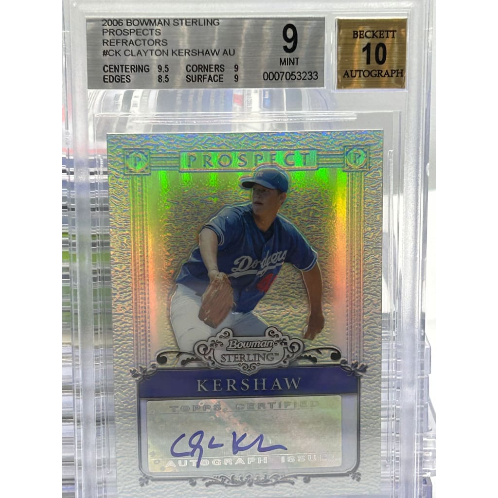 2006 CLAYTON KERSHAW BOWMAN 002/199 PROSPECTS STERLING AUTOGRAPH FRACT 9 MINT BECKETT