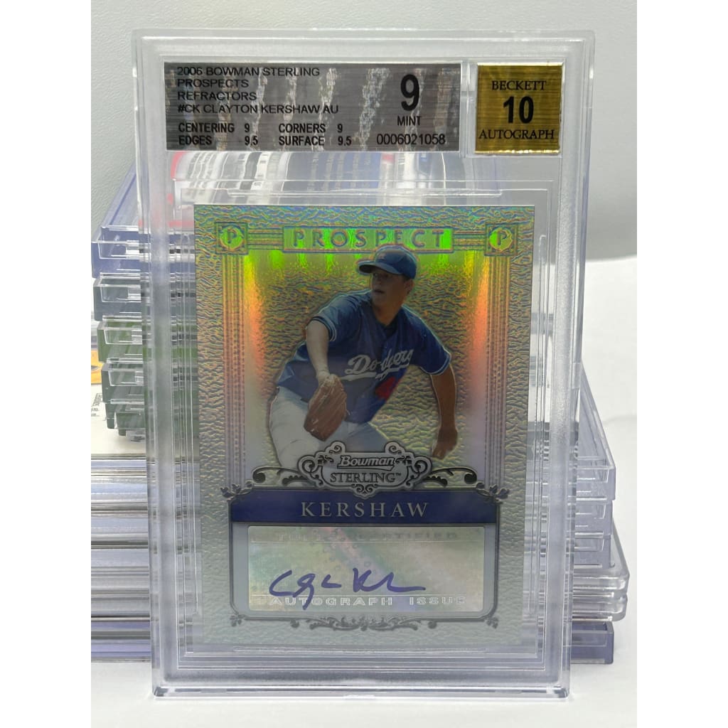 2006 CLAYTON KERSHAW BOWMAN 117/199 PROSPECTS STERLING AUTOGRAPH FRACT 9 MINT BECKETT*