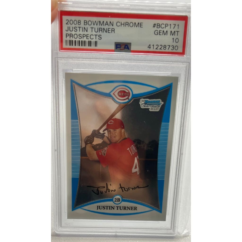 2008 BOWMAN CHROME #BCP171 JUSTIN TURNER PROSPECTS SLABBED
