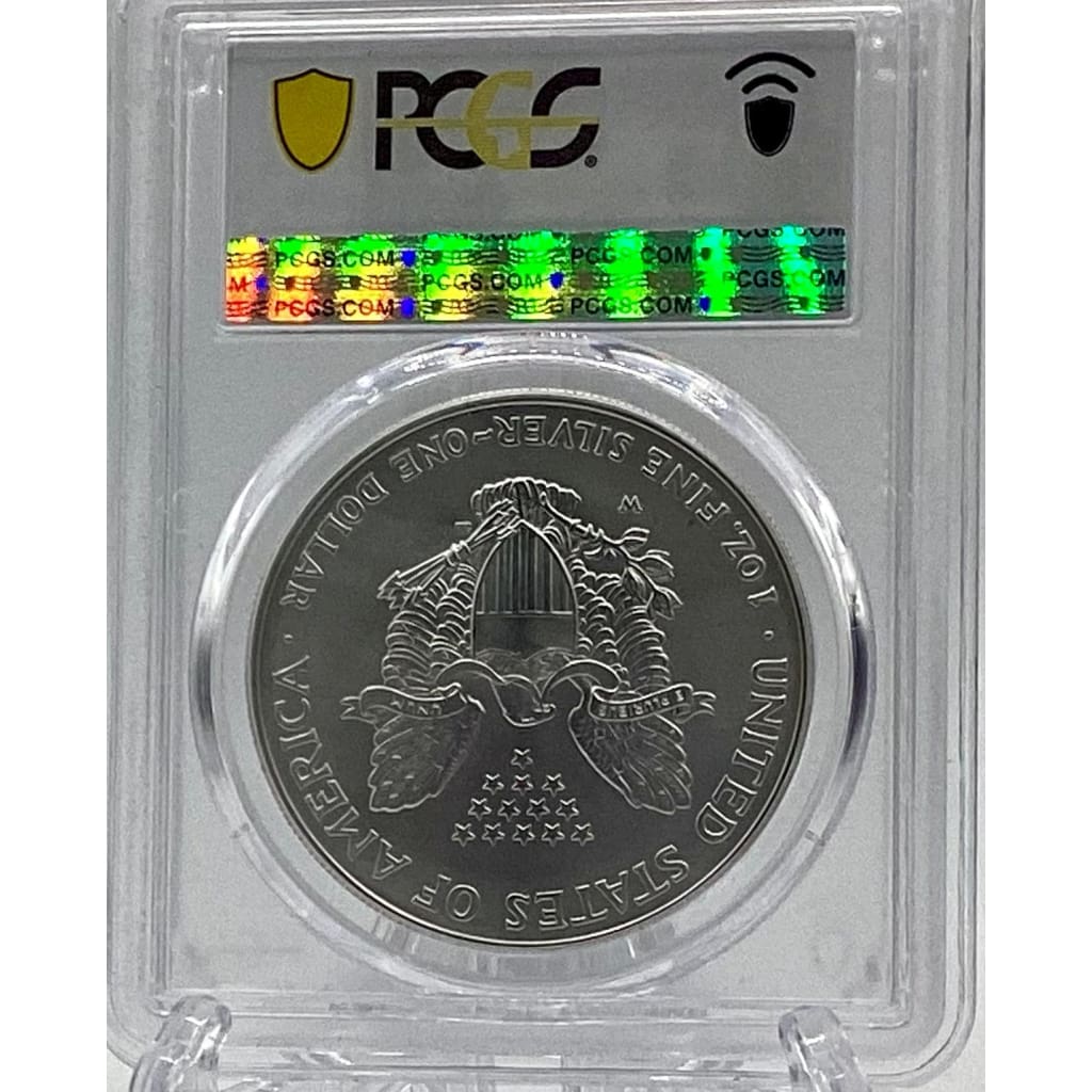 2008 - W PCGS SP69 Burnished REV 2007 SILVER EAGLE DOLLAR
