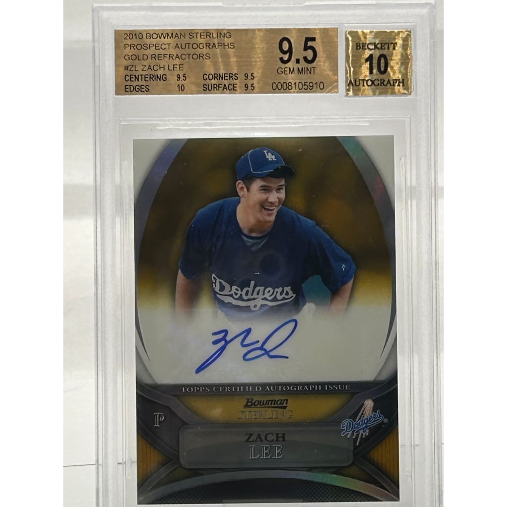 2010 BOWMAN GOLD 9.5 #ZACK LEE #09/50 PROSPECTS SLABBED