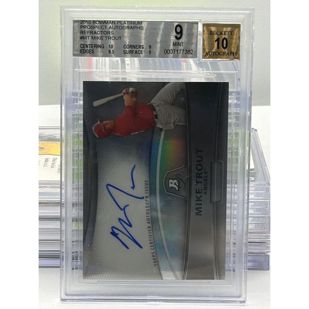2010 BOWMAN MIKE TROUT MINT 9 PLATINUM PROSPECT AUTOGRAPHED BECKETT
