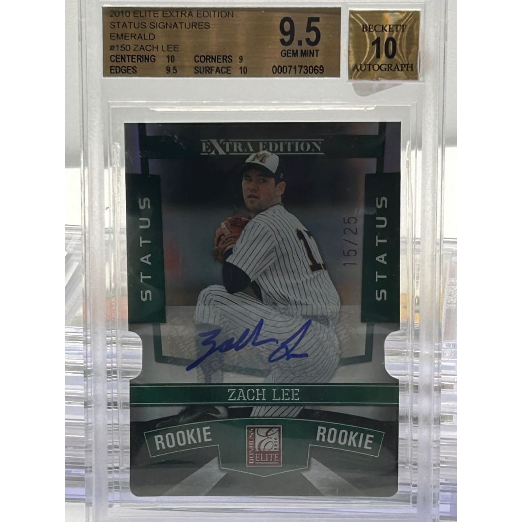 2010 ZACK LEE ELITE EXTRA EDITION STATUS SIGNATURES EMERALD 15/25 9.5 AUTOGRAPHED SLABBED