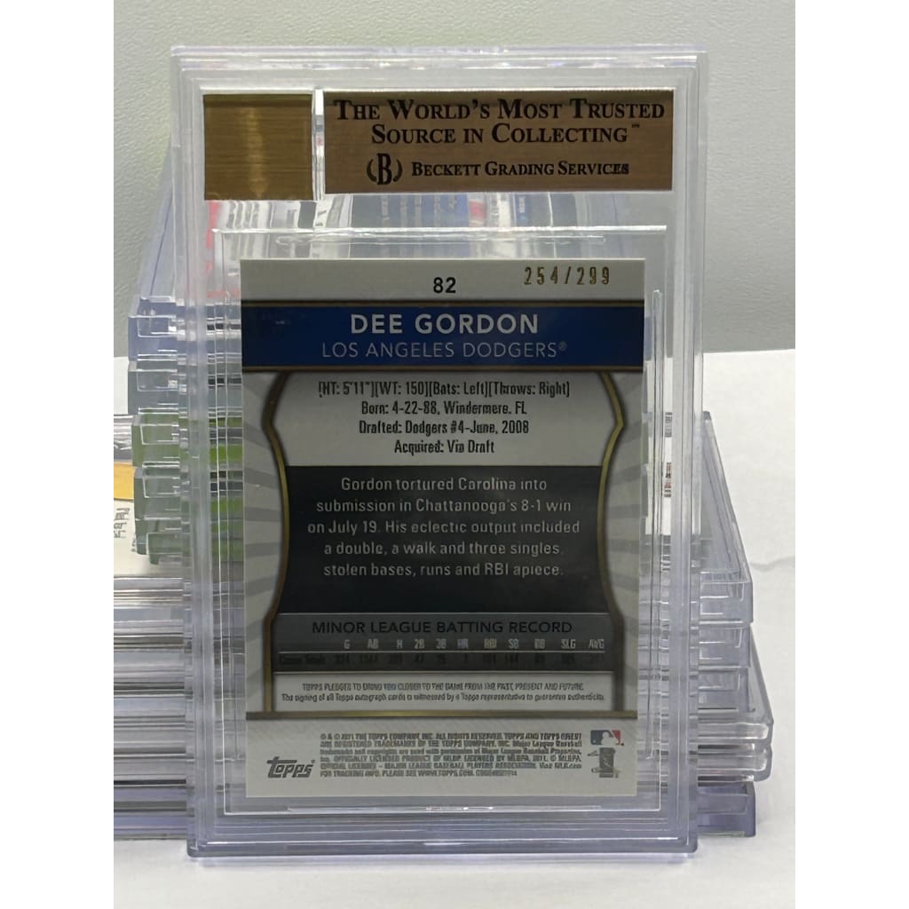 2011 DEE GORDON FINEST ROOKIE AUTOGRAPHED X-FACTORS 254/299 MINT 9.5