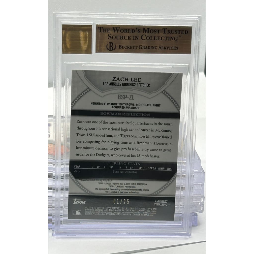 2011 ZACK LEE BOWMAN STERLING PROSPECT 9.5 01/25 AUTOGRAPHED SLABBED