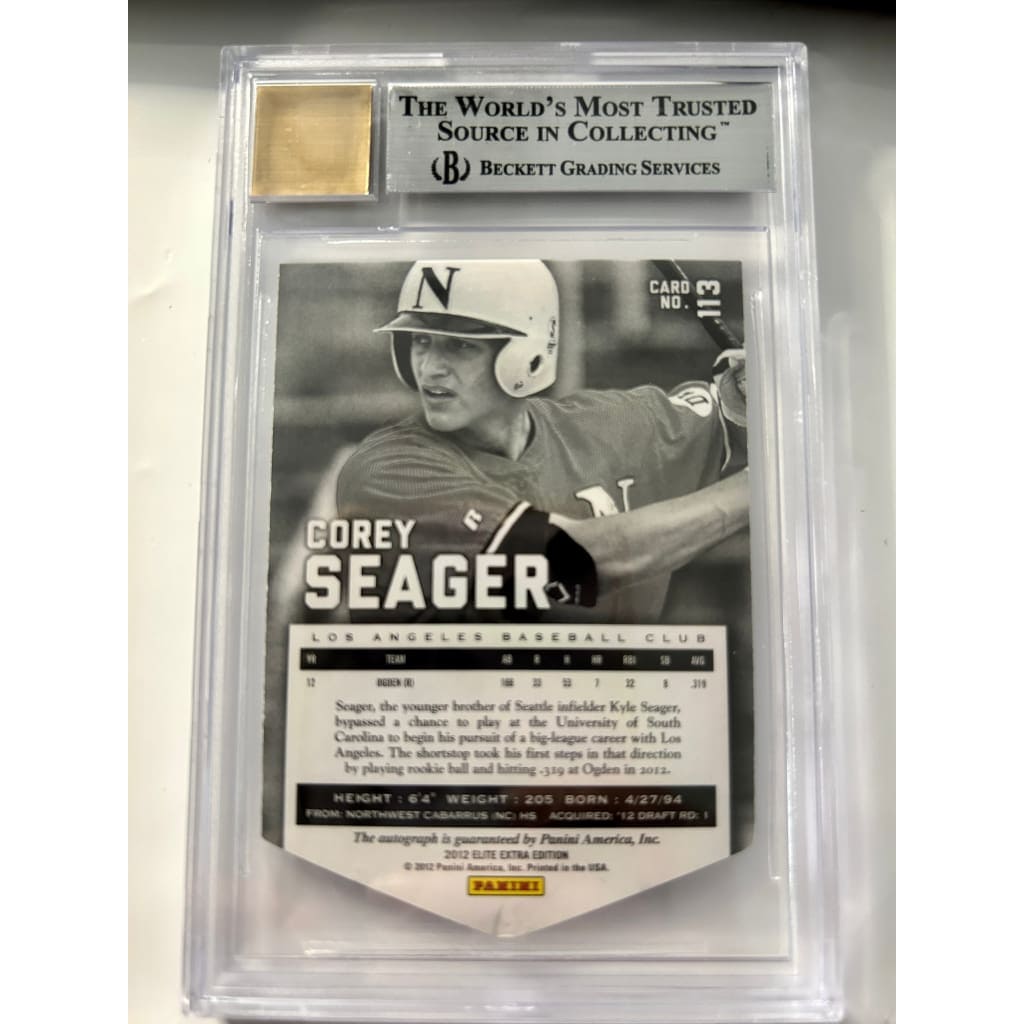 2012 COREY SEAGER ELITE EXTRA EDITION SIGNATURE STATUS 22/50 MINT 9 BECKETT