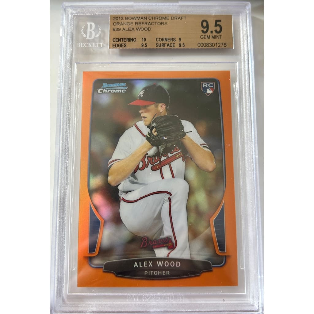 2013 ALEX WOOD BOWMAN CHROME DRAFT 14/25 ORANGE REFRAC. MINT 9.5 BECKETT