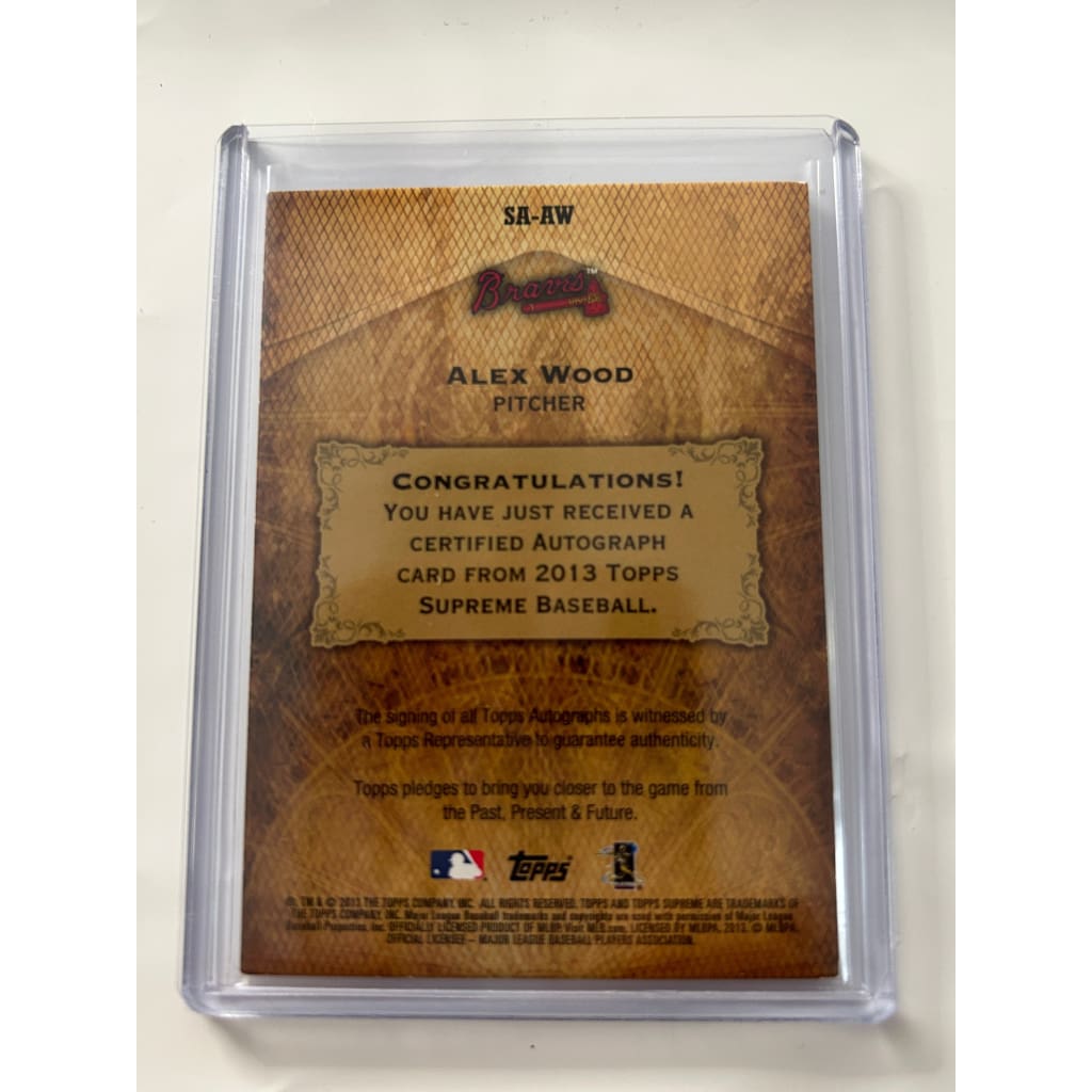 2013 ALEX WOOD TOPPS CERTIFIED GOLD AUTOGRAPHED 2/5
