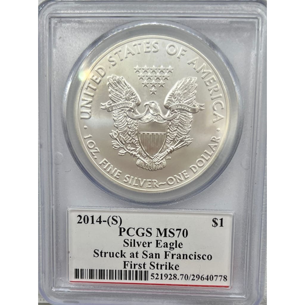 2014 PCGS MS70 SILVER EAGLE DOLLAR