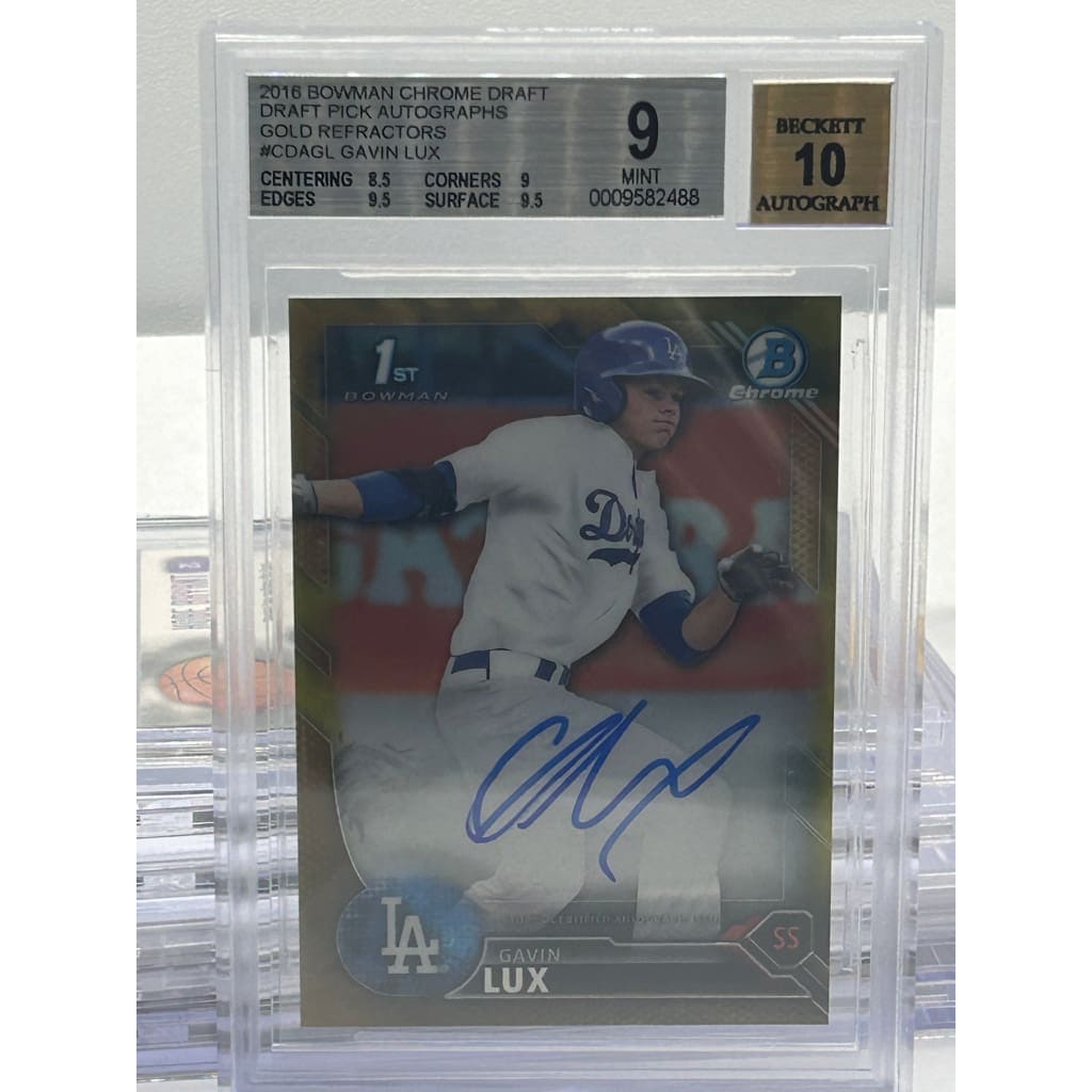 2016 BOWMAN CHROME DRAFT GAVIN LUX 35/50 AUTOGRAPHS 9.5 SLABBED