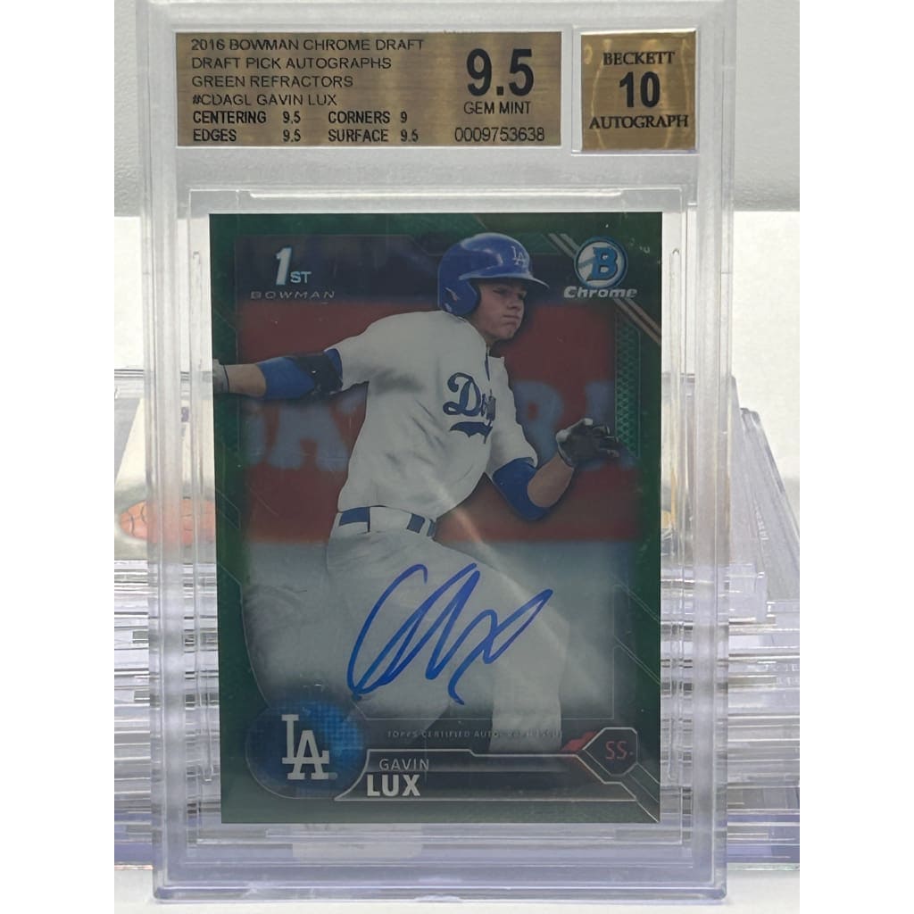 2016 BOWMAN CHROME DRAFT GAVIN LUX 64/99 AUTOGRAPHS 9.5 SLABBED