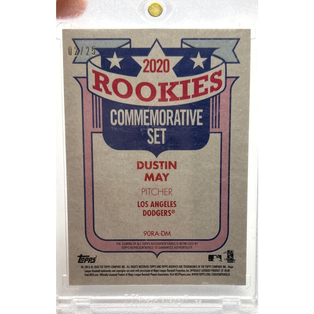 2020 TOPPS ROOKIES COMMEMORATIVE SET DUSTIN MAY SLABBED