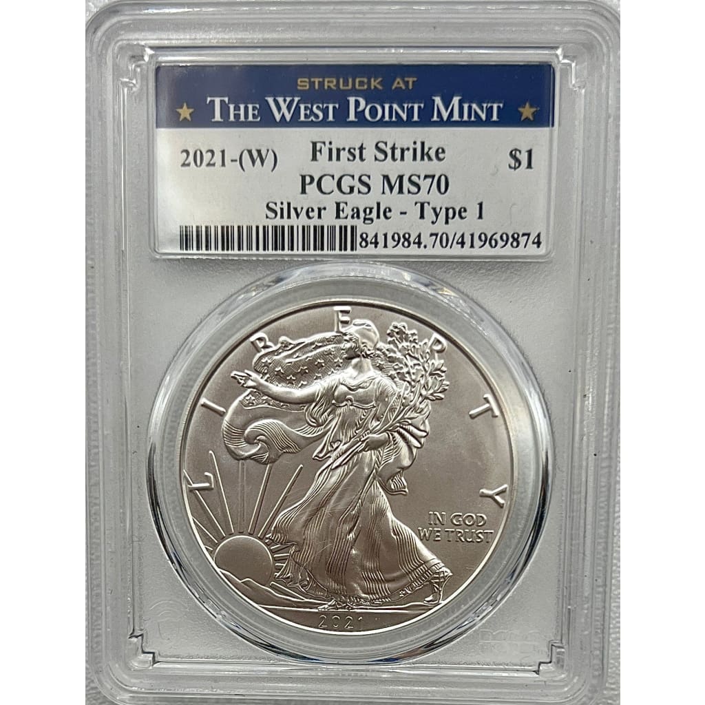 2021-W PCGS MS70 SILVER EAGLE-T1 FIRST STRIKE DOLLAR
