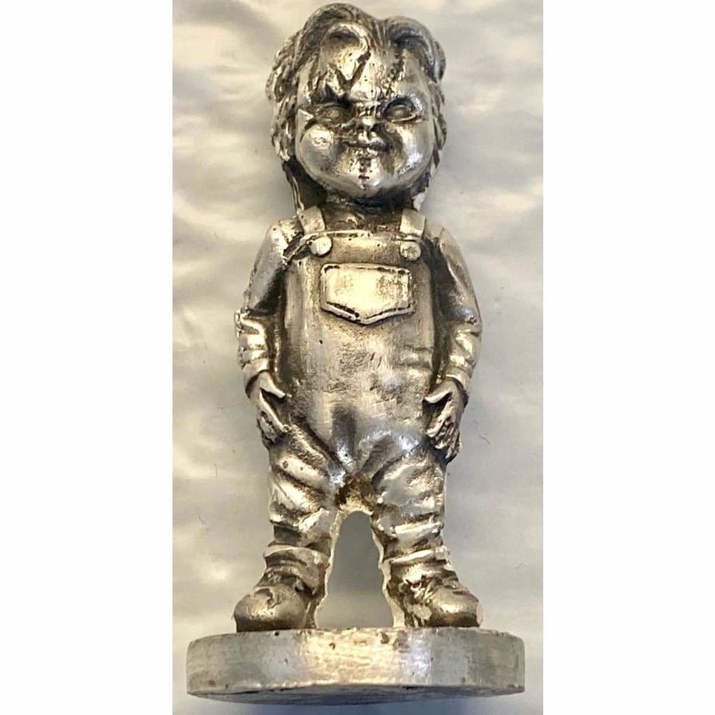 3.4 Ozt MK BarZ Chucky! 3D Sand Cast Statue.999 FS - silver bullion