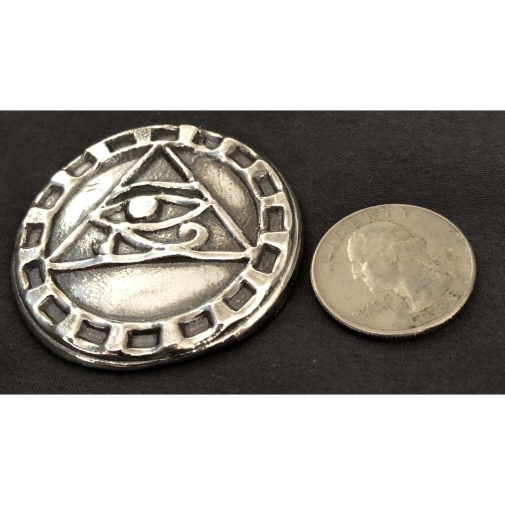 3 Oz MK BarZ Eye of Ra - All Seeing Eye Hand Poured.999 FS Round - silver bullion