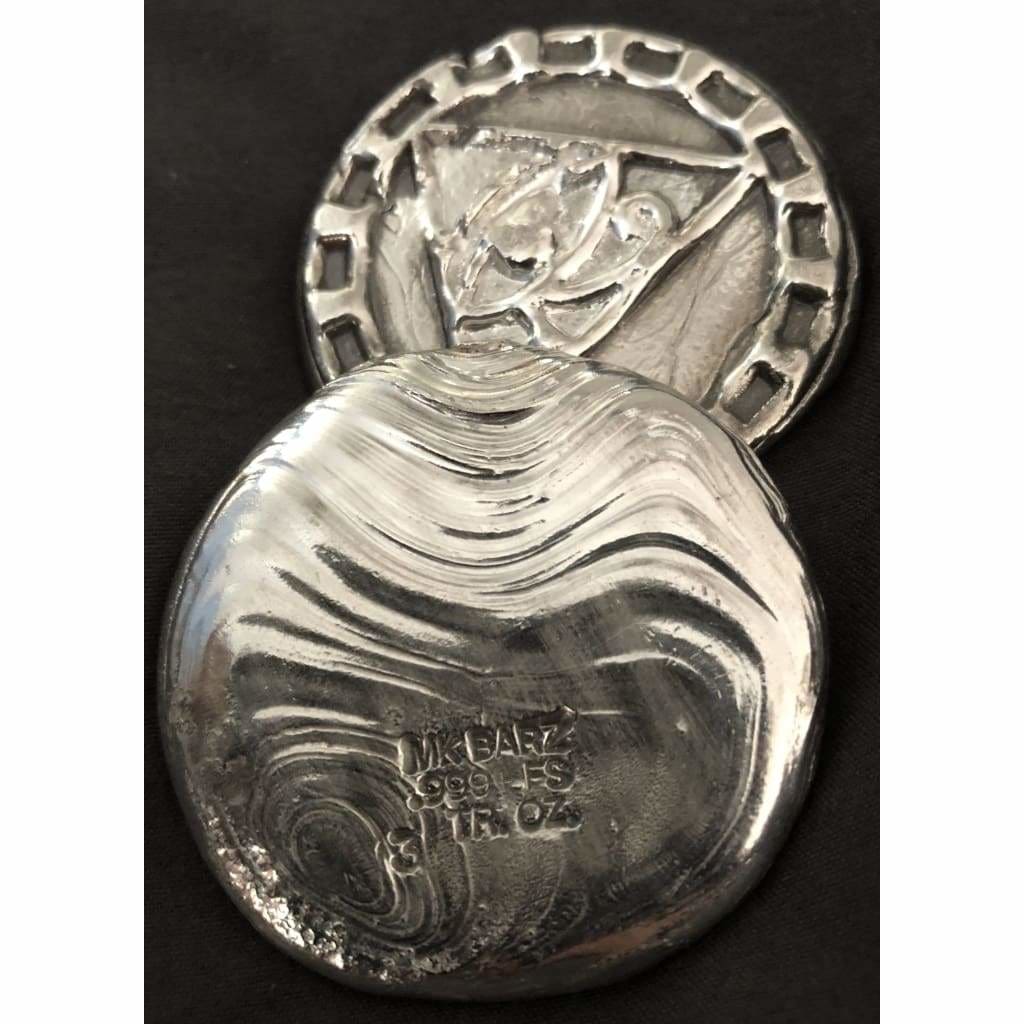 3 Oz MK BarZ Eye of Ra - All Seeing Eye Hand Poured.999 FS Round - silver bullion