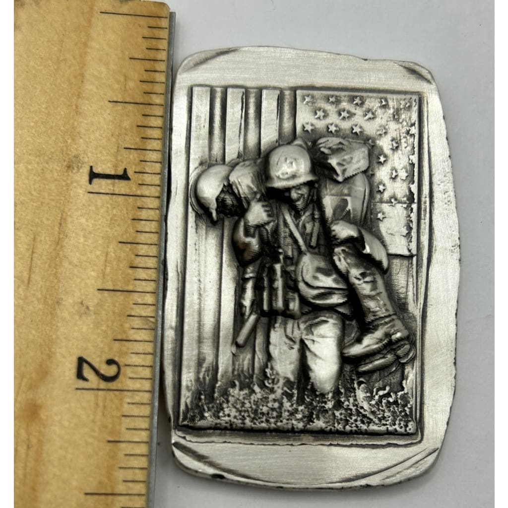 3 Oz MK BarZ No Troop Left Behind Soldier Tribute Stamped Bar.999 Fine Silver