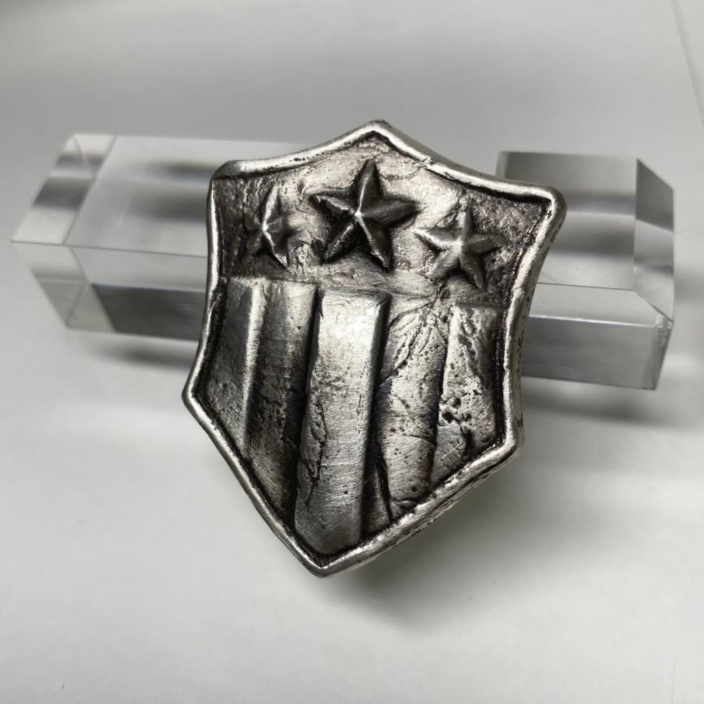 3 Oz MK BarZ USA Shield .999 FS Hand Poured – MK BARZ AND BULLION