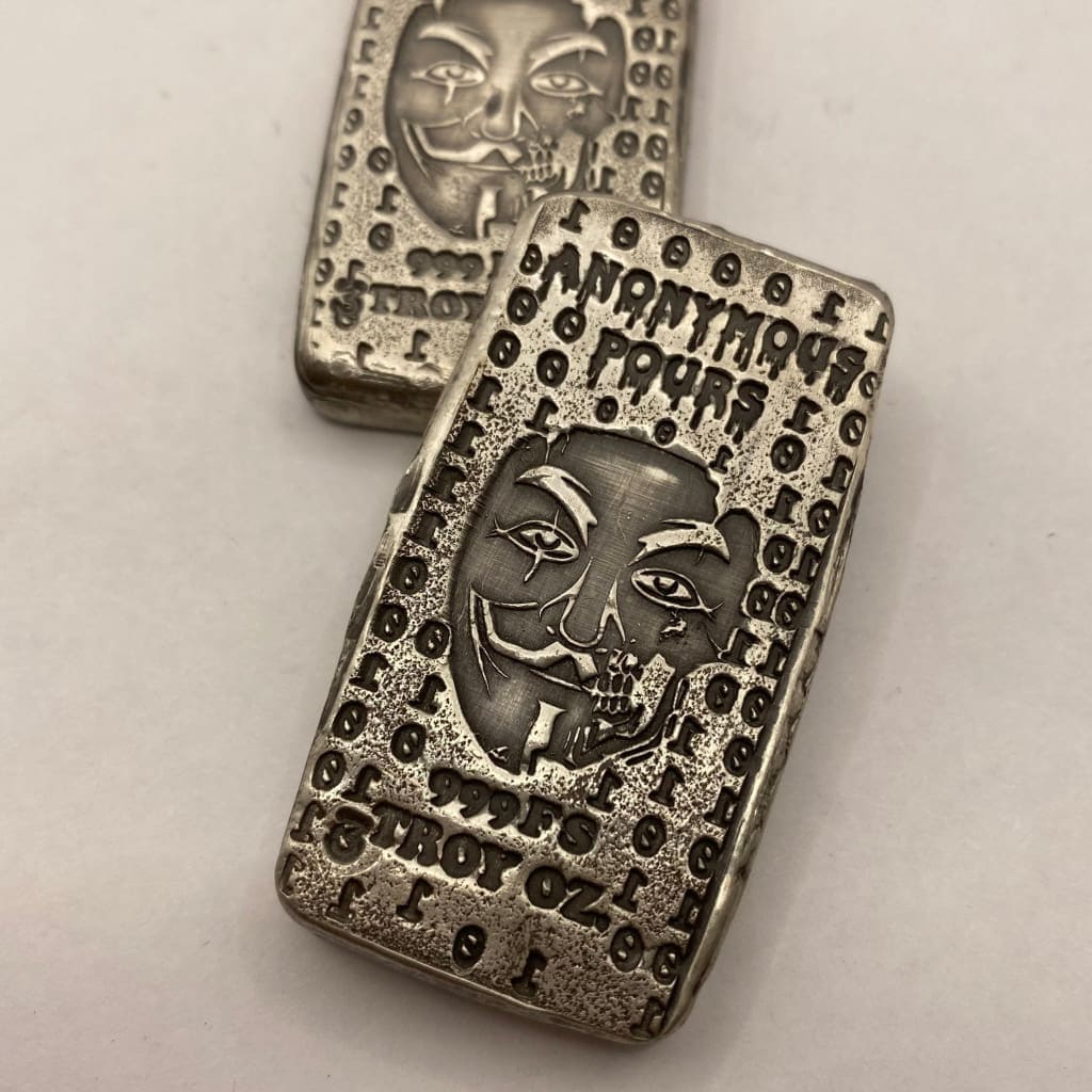 3 ozt.999 FS Anonymous Pours Stamped Bar Hand Poured