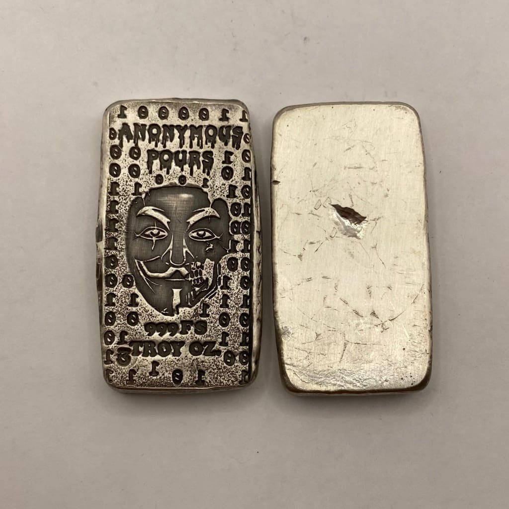 3 ozt.999 FS Anonymous Pours Stamped Bar Hand Poured