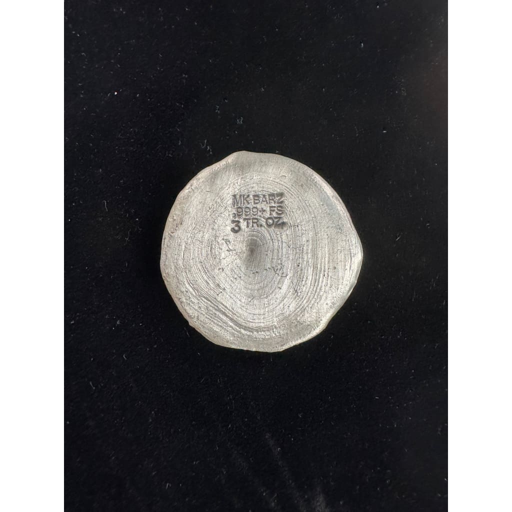 3 Troy Oz MK BARZ ’EYE LOVE U SKULL’.999 FS Hand Poured
