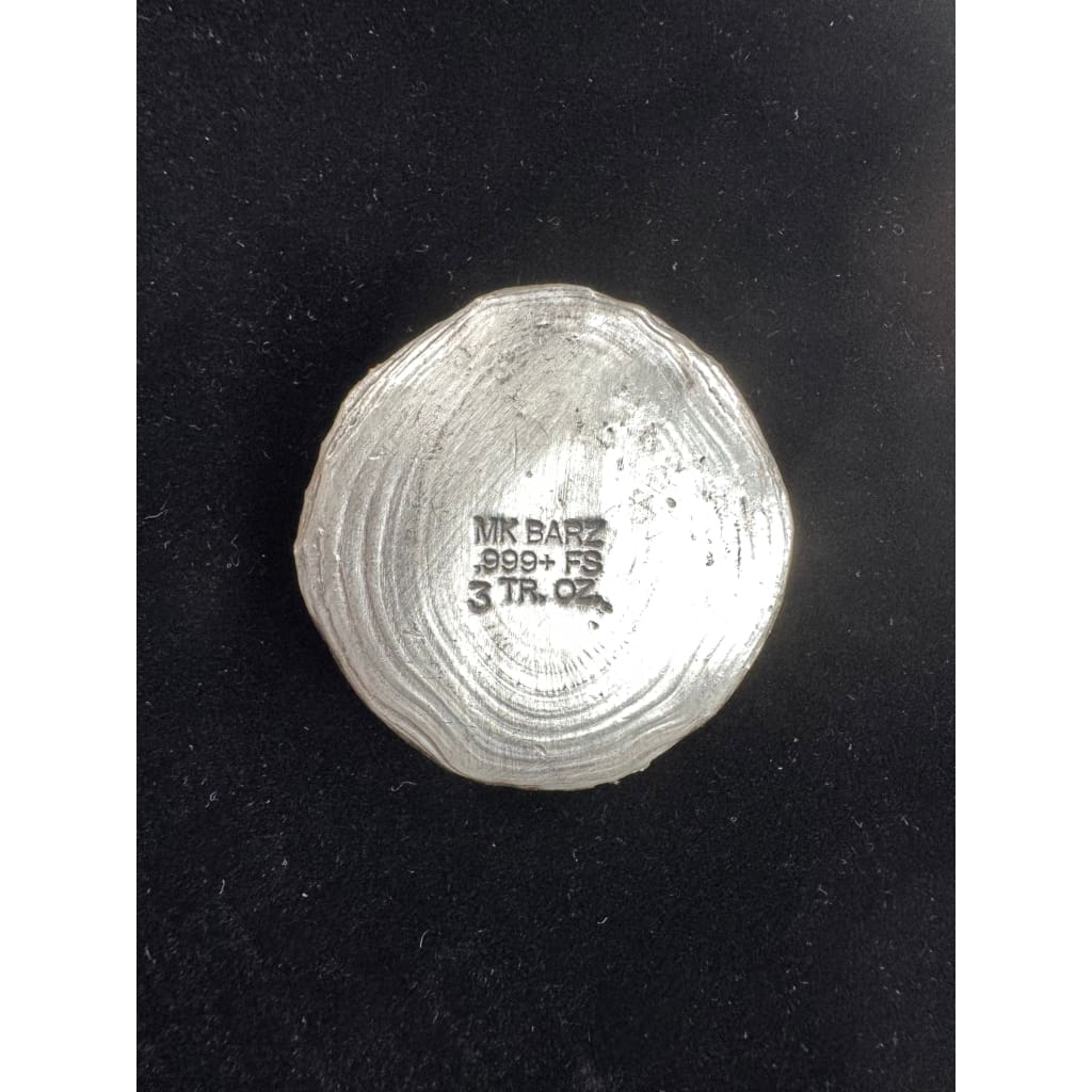 3 Troy Oz MK BARZ ’SPARTA SKULL’.999 FS Hand Poured