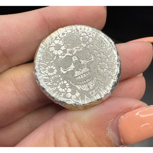 .5 oz MK BarZ ’Day of the Dead Skull’ Hand Poured Round.999 FS