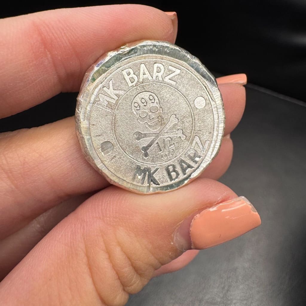 .5 oz MK BarZ ’Day of the Dead Skull’ Hand Poured Round.999 FS