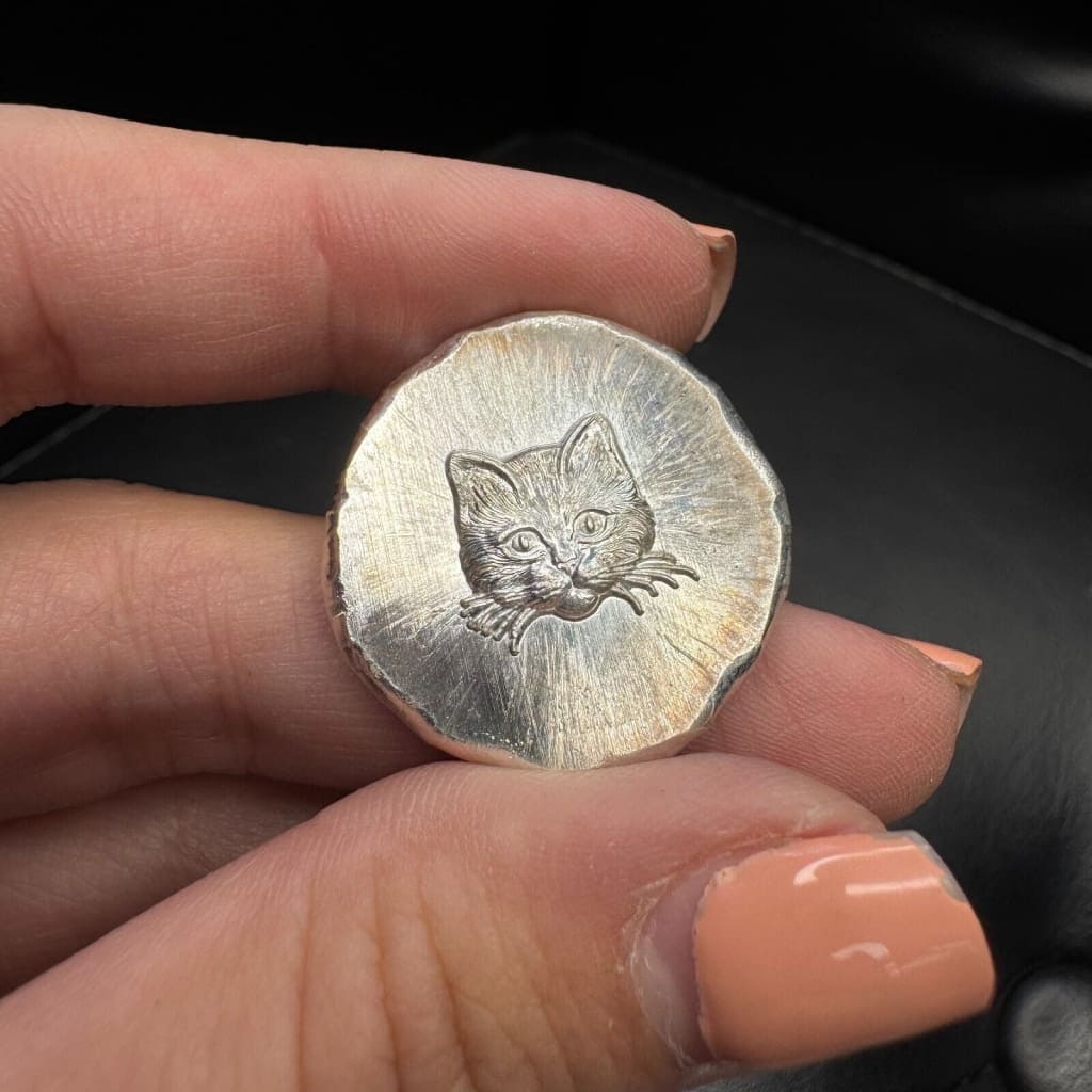 .5 oz MK BarZ Kitten Shiny Stamped Fractional.999 FS