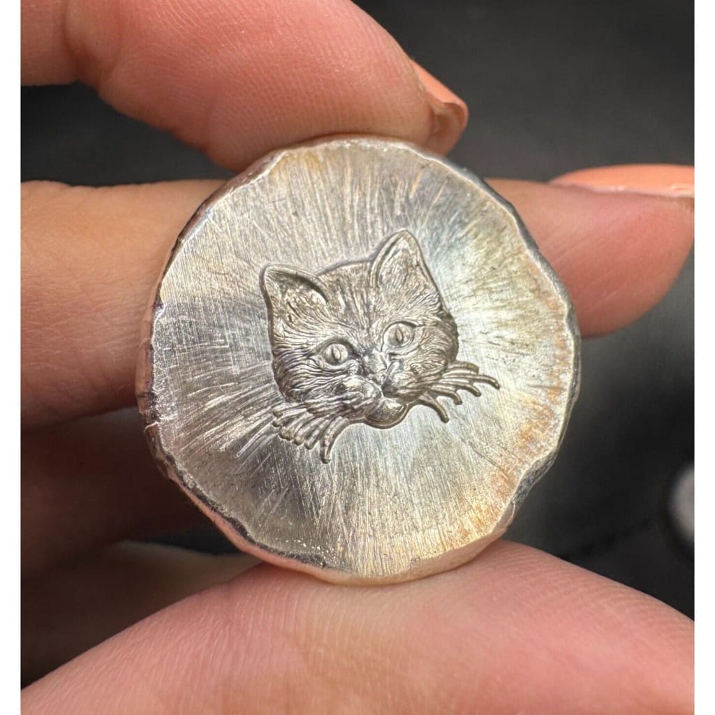 .5 oz MK BarZ Kitten Shiny Stamped Fractional.999 FS