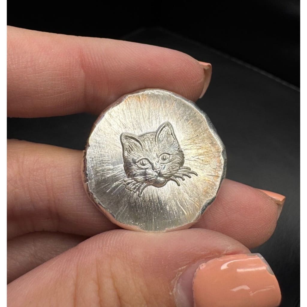 .5 oz MK BarZ Kitten Shiny Stamped Fractional.999 FS