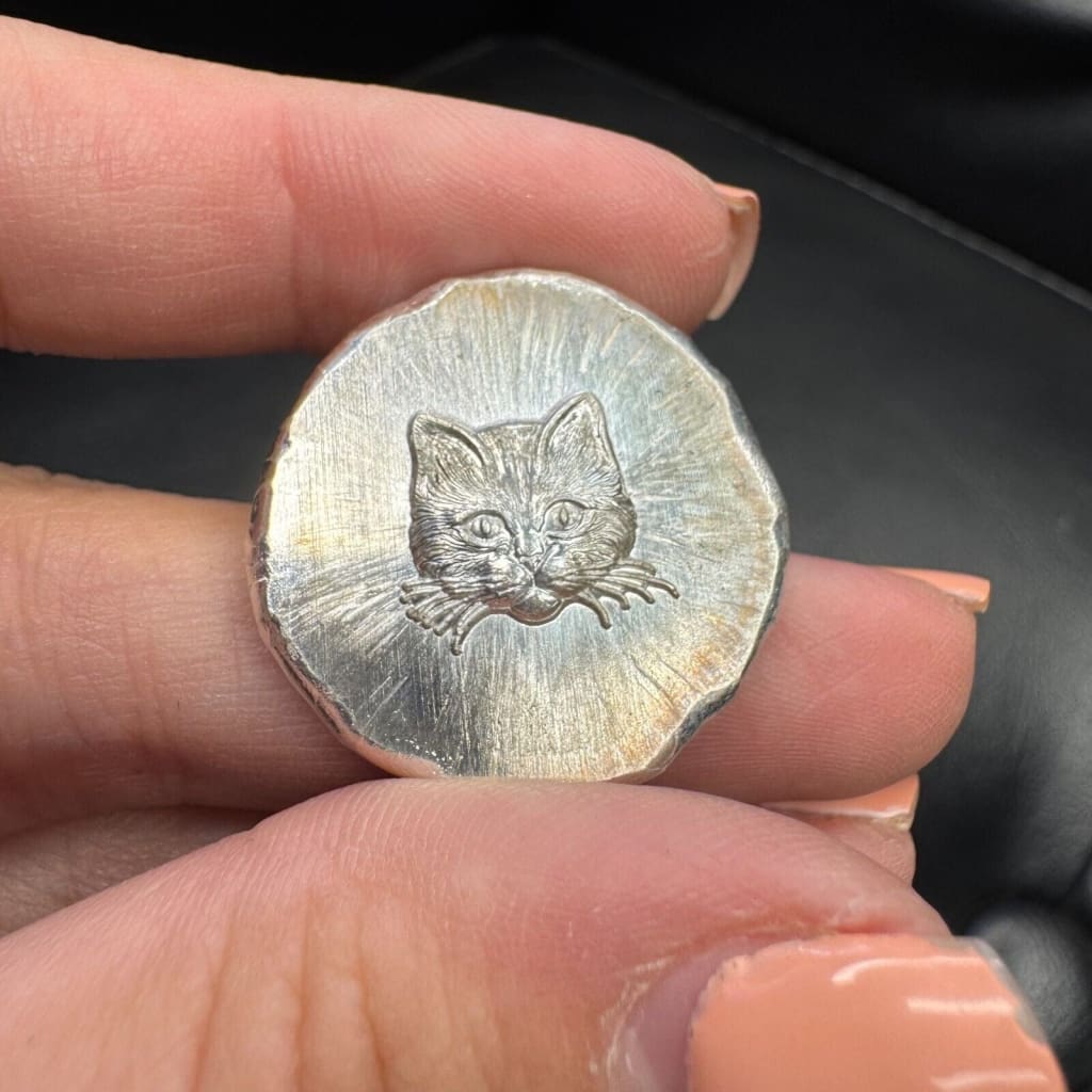 .5 oz MK BarZ Kitten Shiny Stamped Fractional.999 FS