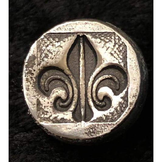 .5 oz MK BarZ Mini Chunk Round-Fleur De Lis Hand Poured Bar.999FS