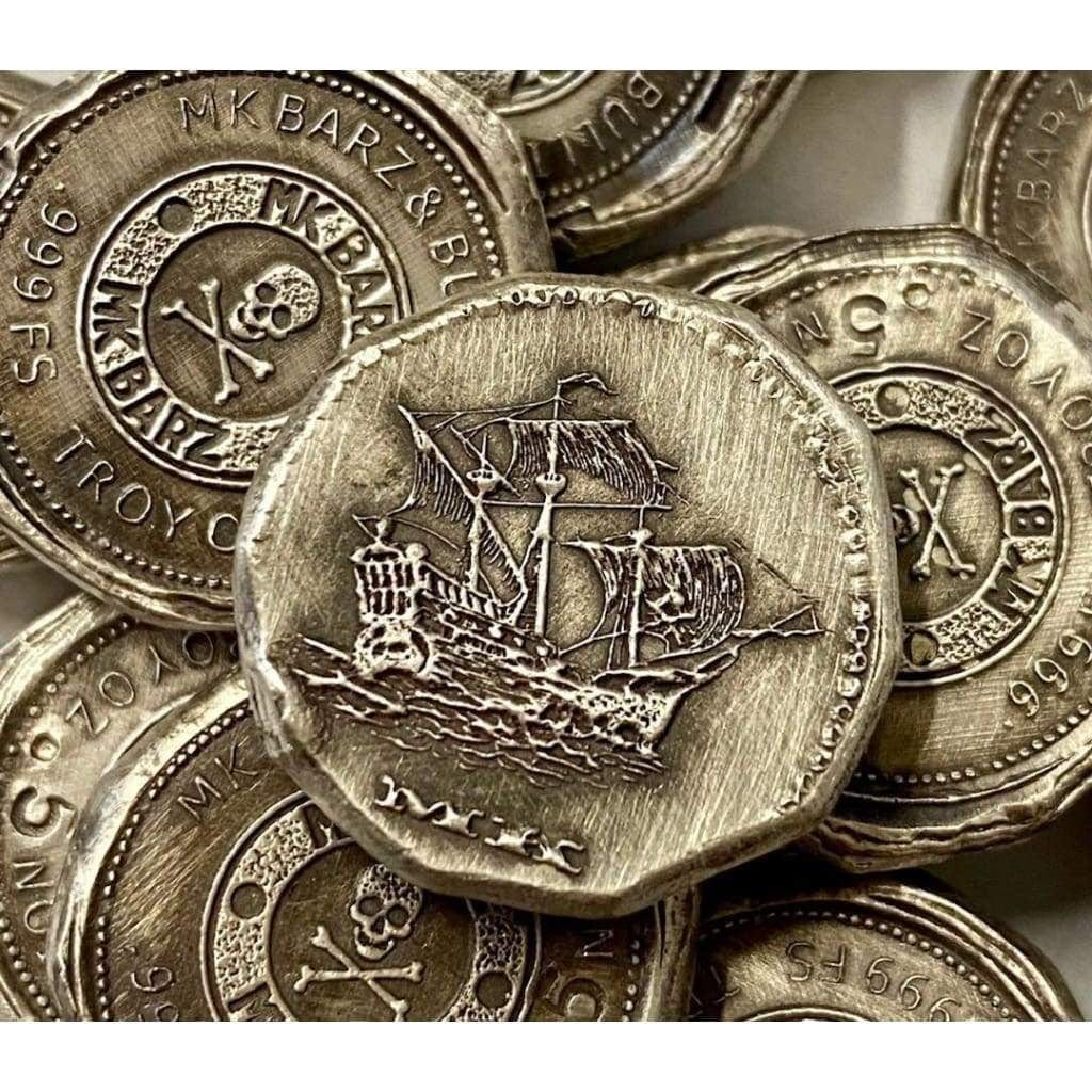 .5 Ozt MK BarZ The Maiden Voyage-Fractional Round Stamped.999 Fine Silver - silver bullion