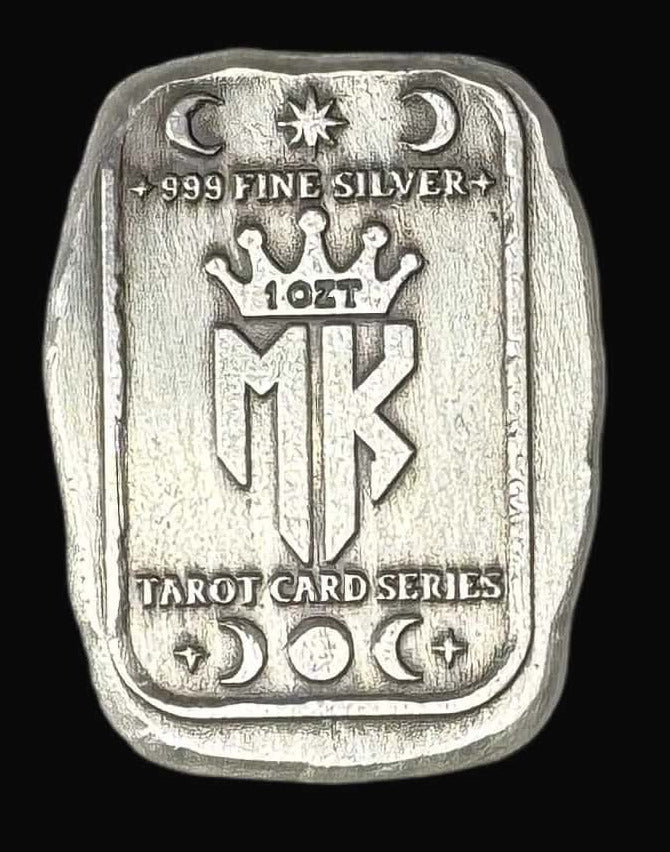 1 ozt MK BarZ Tarot Card Series "The Fool" Hand Poured 999 FS - MK BARZ AND BULLION