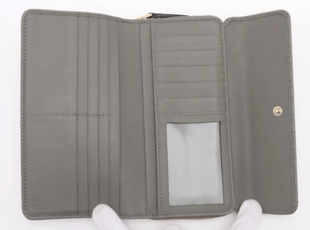 Gucci Micro Guccissima Leather Long Wallet Gray