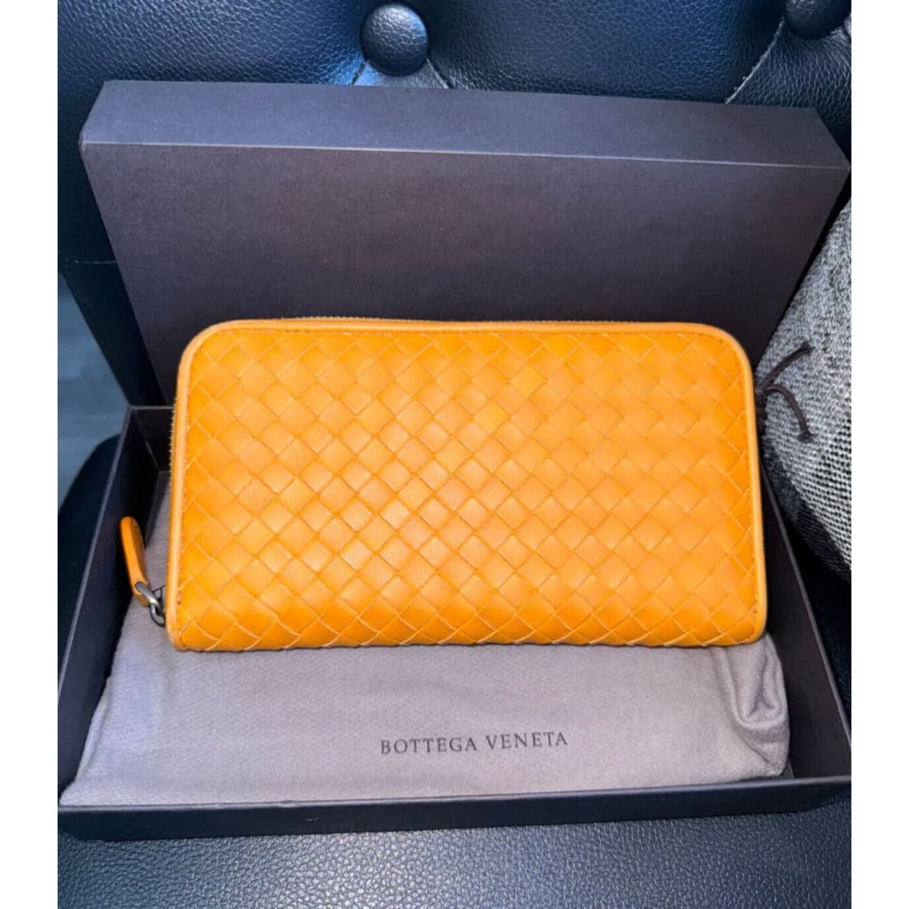 Outlets Bottega Veneta Intrecciato Leather Zip Around Wallet