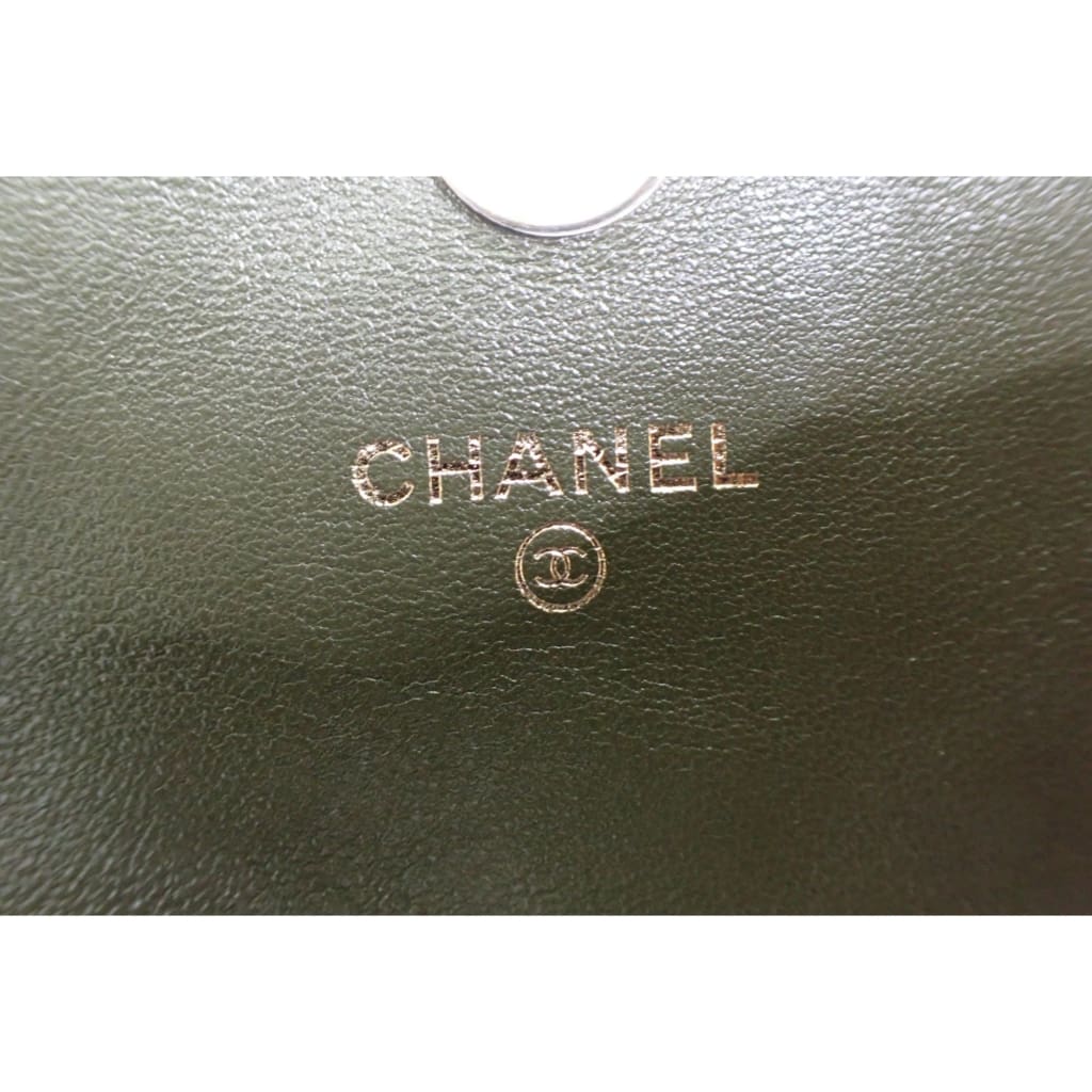 Chanel Khaki Green Quilted Calfskin Leather Mini Coco Mail Clutch with Chain Bag - Green / leather / clutch