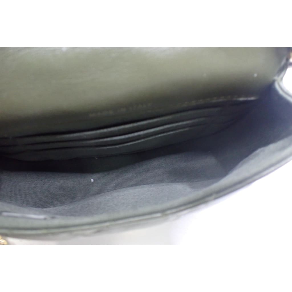 Chanel Khaki Green Quilted Calfskin Leather Mini Coco Mail Clutch with Chain Bag - Green / leather / clutch