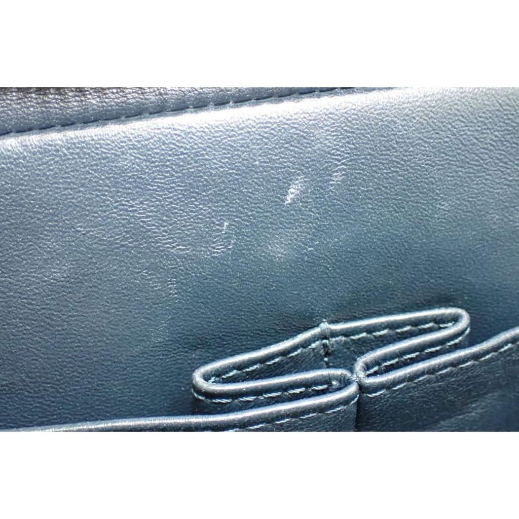 Chanel Medal Envelope Flap Bag Chevron Calfskin Blue Bag - blue / leather / bag